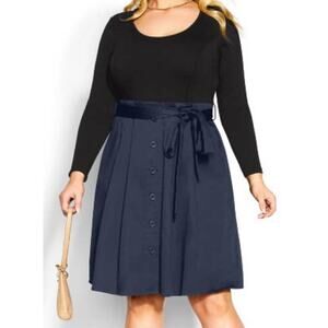 City Chic dress blue black Uptown Girl